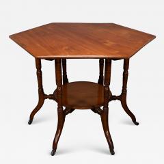  Collinson Lock Collinson Lock attributed An Aesthetic Movement walnut octagonal center table - 4233006