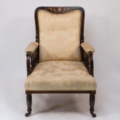  Collinson Lock Stephen Webb for Collinson Lock Attr Late Victorian Inlaid Mahogany Armchair - 4191639