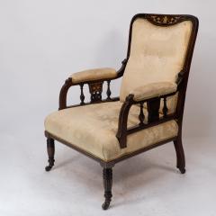  Collinson Lock Stephen Webb for Collinson Lock Attr Late Victorian Inlaid Mahogany Armchair - 4191640