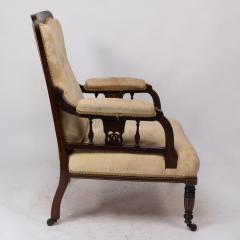  Collinson Lock Stephen Webb for Collinson Lock Attr Late Victorian Inlaid Mahogany Armchair - 4191641