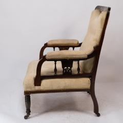  Collinson Lock Stephen Webb for Collinson Lock Attr Late Victorian Inlaid Mahogany Armchair - 4191642