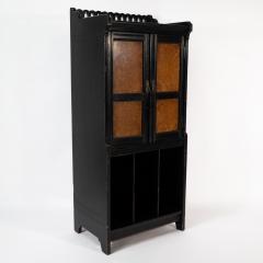  Collinson Walton Collinson Walton An Aesthetic Movement Burr Walnut Ebonized Music Cabinet - 4182846