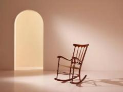  Colombo Sanguineti Colombo Sanguineti rocking chair made of beech and woven straw Chiavari 1940s - 3473039
