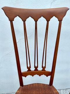  Colombo Sanguineti Mobili Sanguineti Chiavari Set of Four 4 Wood and Wicker Chairs - 4641402