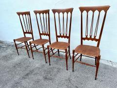  Colombo Sanguineti Mobili Sanguineti Chiavari Set of Four 4 Wood and Wicker Chairs - 4641405
