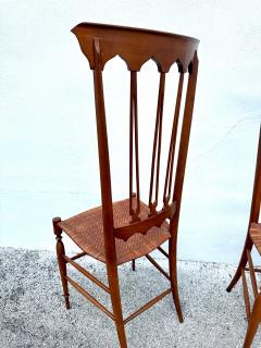  Colombo Sanguineti Mobili Sanguineti Chiavari Set of Four 4 Wood and Wicker Chairs - 4641426