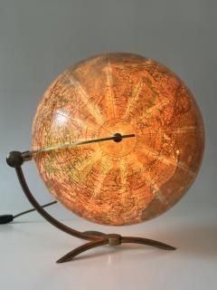  Columbus Verlag Rare Glass Earth Globe or Table Lamp by Columbus Verlag Paul Oestergaard 1960s - 4370556
