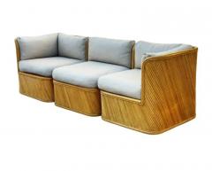  Comfort Design Furniture Mid Century Modern Bamboo Pencil Reed Modular or Sectional Sofa with New Cushion - 3548990