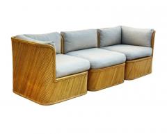  Comfort Design Furniture Mid Century Modern Bamboo Pencil Reed Modular or Sectional Sofa with New Cushion - 3548993