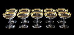  Compagnie des Cristalleries de Saint Louis St Louis Crystal Saint Louis 10 Pcs Set of Saint Louis Roty Collection Gilt Crystal Champagne Coupes - 3246901