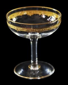  Compagnie des Cristalleries de Saint Louis St Louis Crystal Saint Louis 10 Pcs Set of Saint Louis Roty Collection Gilt Crystal Champagne Coupes - 3246904