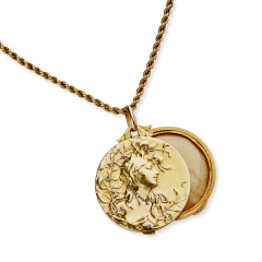  Comte d Epinay de Briort Comte dEpinay de Briort Art Nouveau Medal Habill Pendant Locket - 3468324