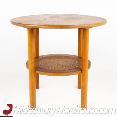  Conant Ball Conant Ball Mid Century Maple and Cane Side Table - 3693209