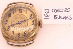 Concord Watch Co 14 Karat Yellow Gold Concord Watch Head Fancy Art Deco Style Dial - 2737409