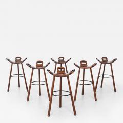  Confonorm Confonorm set of six Marbella brutalist bar stools Spain 1970 - 3946094