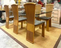  Constantini 1980s Pietro Constantini Postmodern Tall Fan Dining Chairs Set of Six - 3981611