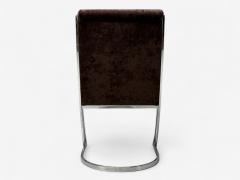  Contemporary Shells Pierre Cardin Chromed Metal Velvet Six Dining Chairs USA 1970s - 4365814