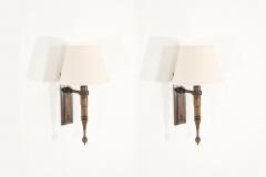  ControLight Pair of Custom French Single Library Sconce in Solid Brass 2000c  - 4696336
