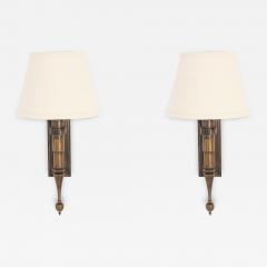  ControLight Pair of Custom French Single Library Sconce in Solid Brass 2000c  - 4697372