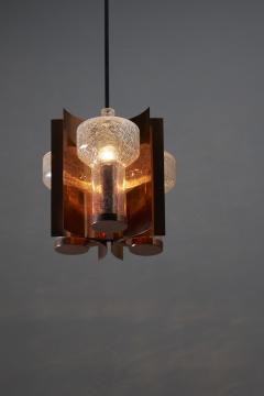  Cosack Leuchten Copper and Crackle Glass Pendant 1960s - 4500525