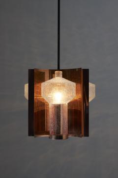  Cosack Leuchten Copper and Crackle Glass Pendant 1960s - 4500526