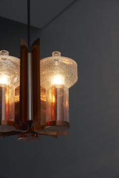  Cosack Leuchten Copper and Crackle Glass Pendant 1960s - 4500531