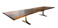  Costantini Design Ambrosi Live Edge Walnut Slab Table with Cast Bronze Bases - 2327064