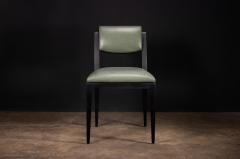  Costantini Design Art Deco Style Dining Chair in Green Leather by Costantini Gianni - 4479442