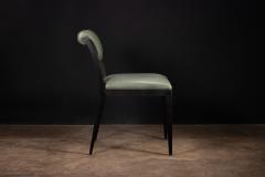  Costantini Design Art Deco Style Dining Chair in Green Leather by Costantini Gianni - 4479443