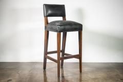  Costantini Design Bar Stool in Solid Wood and Black Leather by Costantini Bruno In Stock - 4705082