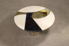  Costantini Design Bronze Parchment and Torched Metal Cast Pedestal Dining Table Benino In Stock - 4600491