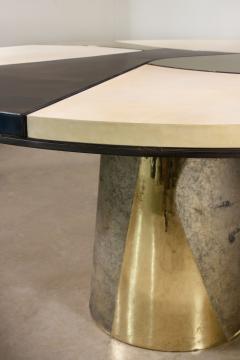  Costantini Design Bronze Parchment and Torched Metal Cast Pedestal Dining Table Benino In Stock - 4600495