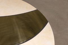  Costantini Design Bronze Parchment and Torched Metal Cast Pedestal Dining Table Benino In Stock - 4600496