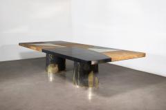  Costantini Design Bronze Steel Twin Pedestal Dining Table from Costantini Benone - 4537488