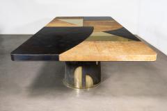  Costantini Design Bronze Steel Twin Pedestal Dining Table from Costantini Benone - 4537490