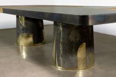  Costantini Design Bronze Steel Twin Pedestal Dining Table from Costantini Benone - 4537493