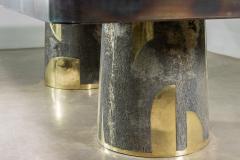  Costantini Design Bronze Steel Twin Pedestal Dining Table from Costantini Benone - 4537496