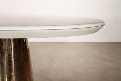  Costantini Design Cast Bronze Lacquered Twin Pedestal Oval Dining Table with Quartz Top Benino - 4600730