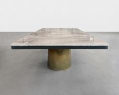  Costantini Design Cast Bronze Twin Pedestal Dining Table with Marble Top by Costantini Benone - 4752703