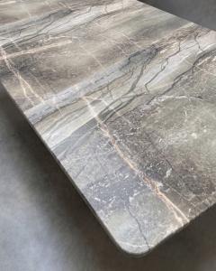  Costantini Design Cast Bronze Twin Pedestal Dining Table with Marble Top by Costantini Benone - 4752704