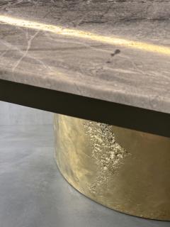  Costantini Design Cast Bronze Twin Pedestal Dining Table with Marble Top by Costantini Benone - 4752709