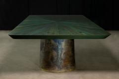  Costantini Design Cast Bronze Wood Twin Pedestal Dining Table from Costantini Benone - 4537581