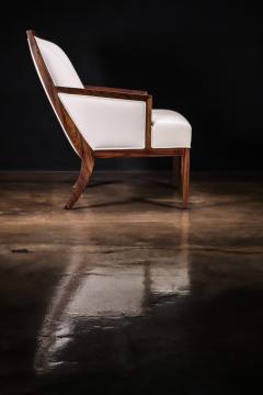  Costantini Design Contemporary Lounge Chair in Wood and White Leather from Costantini Belgrano - 3095118