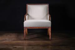  Costantini Design Contemporary Lounge Chair in Wood and White Leather from Costantini Belgrano - 3095119