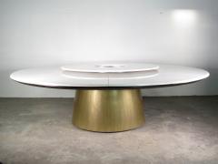  Costantini Design Custom Round Marble and Bronze Dining Table with Rotating Server from Costantini - 1825107