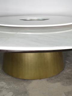  Costantini Design Custom Round Marble and Bronze Dining Table with Rotating Server from Costantini - 1825110