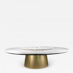  Costantini Design Custom Round Marble and Bronze Dining Table with Rotating Server from Costantini - 1825580