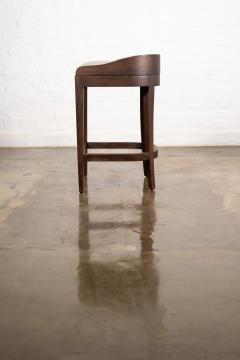  Costantini Design Exotic Contemporary Wood Stool in Gray Fabric by Costantini Pia In Stock - 4690955