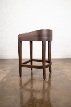  Costantini Design Exotic Contemporary Wood Stool in Gray Fabric by Costantini Pia In Stock - 4690957