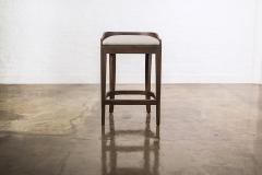  Costantini Design Exotic Contemporary Wood Stool in Gray Fabric by Costantini Pia In Stock - 4690958